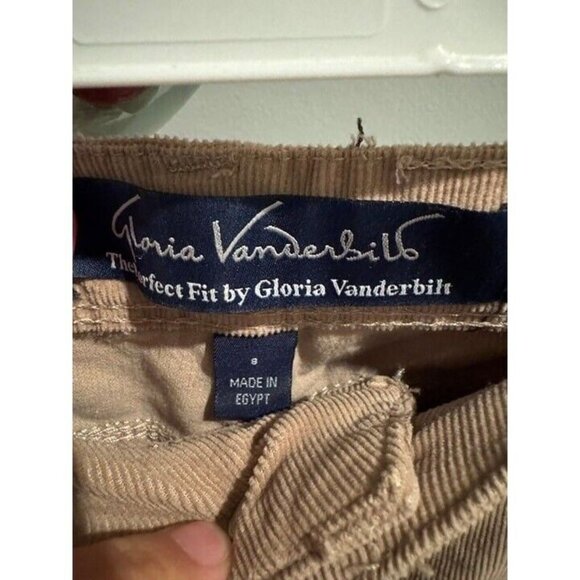 Gloria Vanderbilt Tan Corduroy Cords Pants Size 8 Regular Womens - Picture 2 of 5